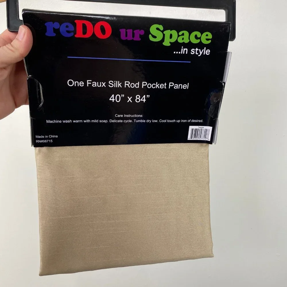NWT Taupe Redo Urspace in Style Curtain Panel Faux Silk - one panel